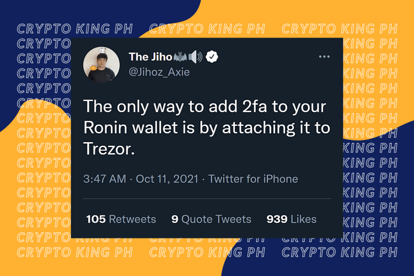 Adding 2FA to your Ronin Wallet